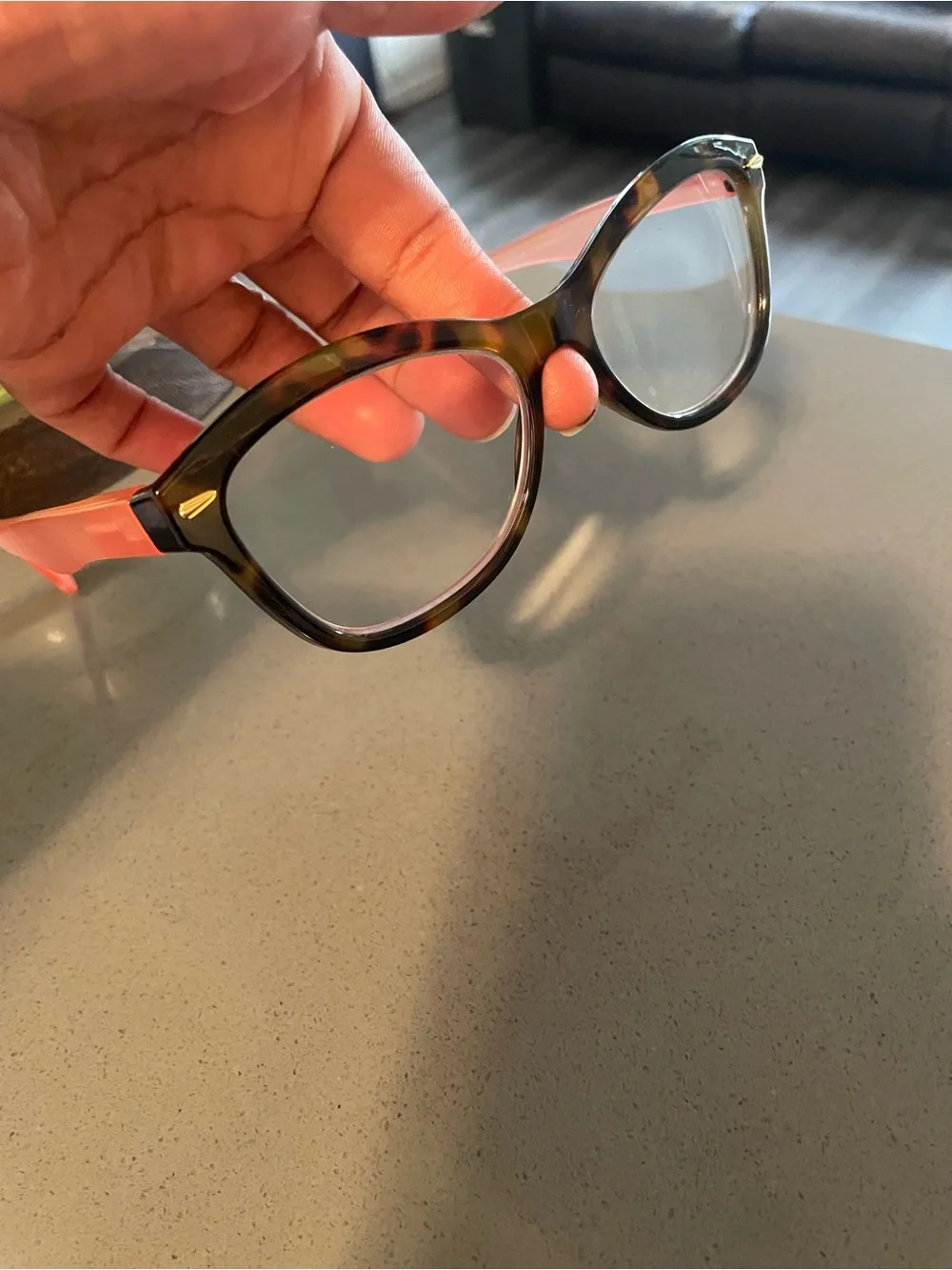 Kids Tortoiseshell Frame Sunglasses with Pink Temples
